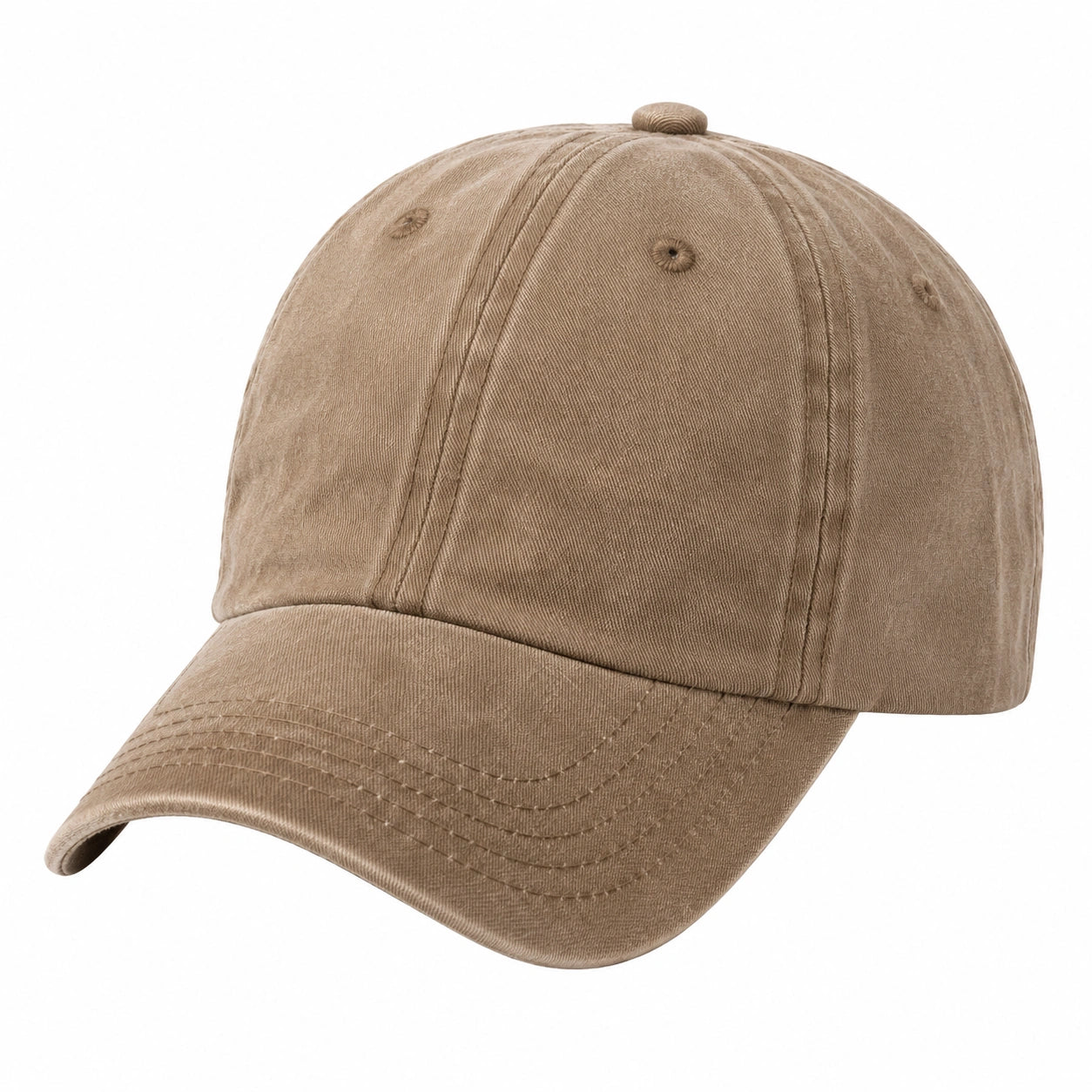 Cappellino da baseball taglia unica in tessuto beige - visiera curva stile casual