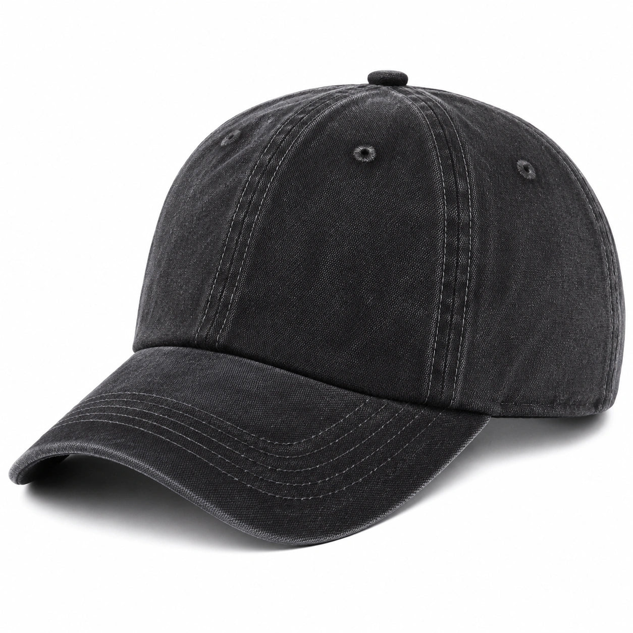 Cappellino da baseball taglia unica in tessuto effetto denim nero - visiera curva stile casual