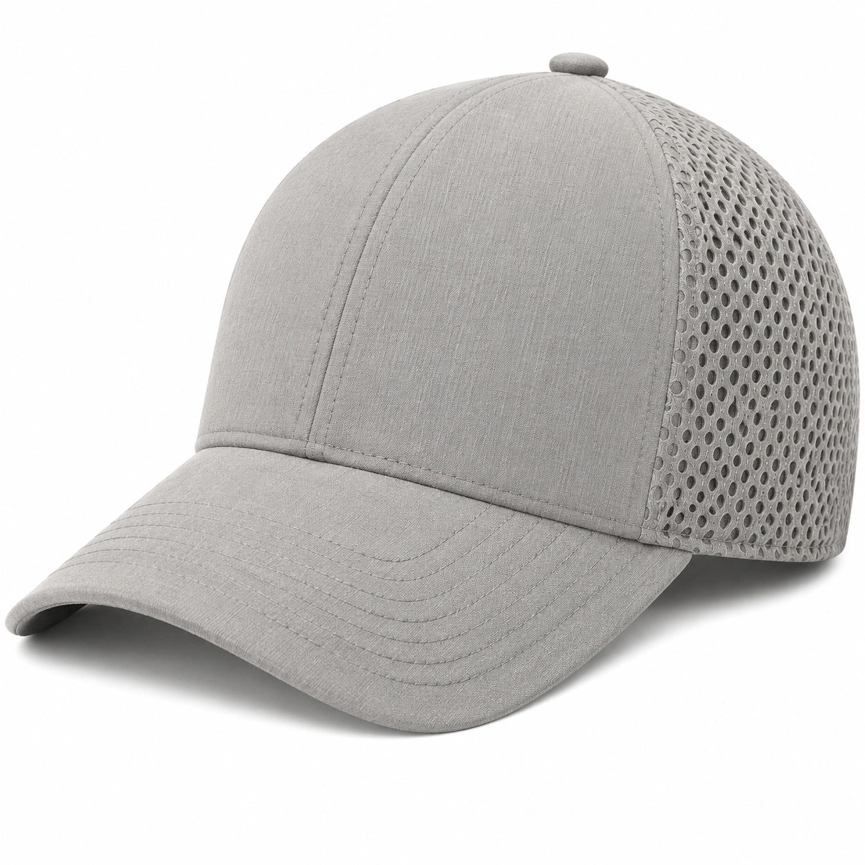 Cappellino da baseball taglia unica in tessuto grigio con rete traspirante