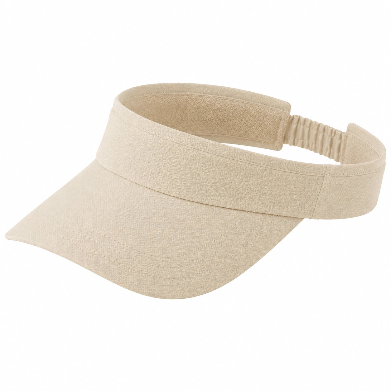 Visiera Taglia Unica in Tessuto Beige - Fascia Elastica per Uso Quotiano